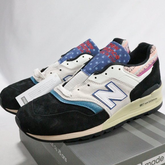 NEW BALANCE 997 Black Beige 'Patchwork' Sneakers Sz 10 Men New In Box - Picture 9 of 13